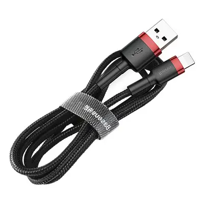 USB töltő- és adatkábel, Lightning, 50 cm, 2400 mA, törésgátlóval, gyorstöltés, cipőfűző minta, 