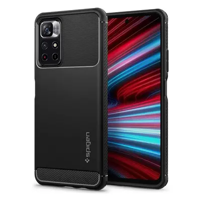 Xiaomi Redmi Note 11T 5G / Note 11S 5G / Poco M4 Pro 5G, Szilikon tok, Spigen Rugged Armor, karb