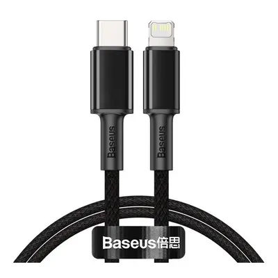 USB Type-C töltő- és adatkábel, Lightning, 200 cm, 20W, törésgátlóval, gyorstöltés, Baseus, CATL