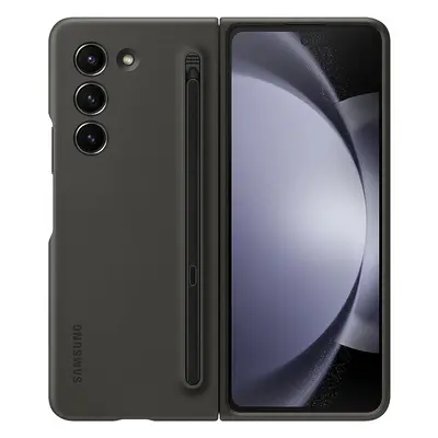 Samsung Galaxy Z Fold5 SM-F946B, Műanyag hátlap védőtok, ultravékony, Ceruza tartó, sötétszürke,