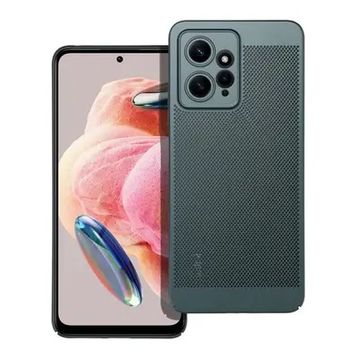 Xiaomi Redmi Note 12 4G, Műanyag hátlap védőtok, légáteresztő, lyukacsos minta, Breezy, sötétzöl