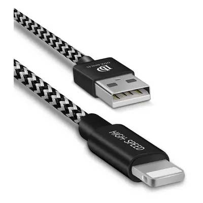 USB töltő- és adatkábel, Lightning, 25 cm, 2100 mA, cipőfűző minta, gyorstöltés, Dux Ducis K-ONE