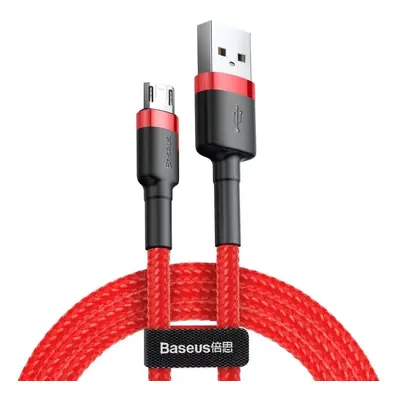 USB töltő- és adatkábel, microUSB, 200 cm, 1500 mA, törésgátlóval, cipőfűző minta, Baseus Cafule