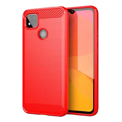 Xiaomi 12 Lite, Szilikon tok, közepesen ütésálló, szálcsiszolt, karbon minta, piros