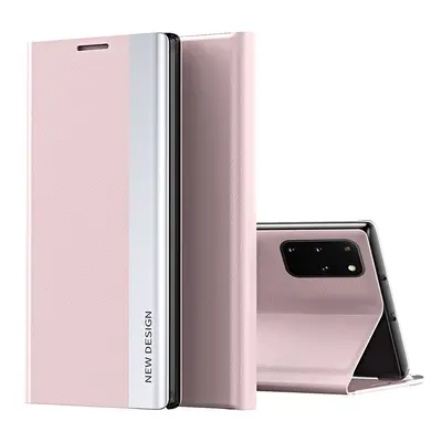 Xiaomi Redmi Note 9 / Redmi 10X 4G, Oldalra nyíló tok, stand, Wooze Silver Line, rózsaszín