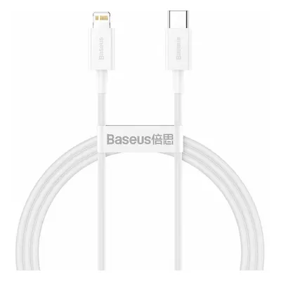 USB Type-C töltő- és adatkábel, Lightning, 100 cm, 20W, törésgátlóval, gyorstöltés, PD, Baseus S