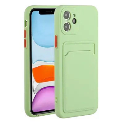 Xiaomi Redmi 9T, Szilikon tok, kártyatartóval, Wooze Card Slot, világoszöld