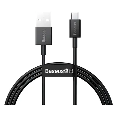 USB töltő- és adatkábel, microUSB, 100 cm, 2000 mA, törésgátlóval, gyorstöltés, Baseus Superior,