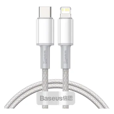 USB Type-C töltő- és adatkábel, Lightning, 100 cm, 20W, törésgátlóval, gyorstöltés, Baseus, CATL