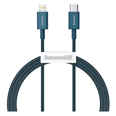 USB Type-C töltő- és adatkábel, Lightning, 100 cm, 20W, törésgátlóval, gyorstöltés, PD, Baseus S