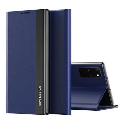 Huawei P Smart (2021), Oldalra nyíló tok, stand, Wooze Silver Line, sötétkék