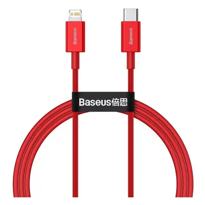 USB Type-C töltő- és adatkábel, Lightning, 100 cm, 20W, törésgátlóval, gyorstöltés, PD, Baseus S