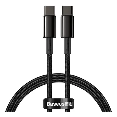 USB Type-C töltő- és adatkábel, USB Type-C, 100 cm, 5000 mA, 100W, törésgátlóval, gyorstöltés, c