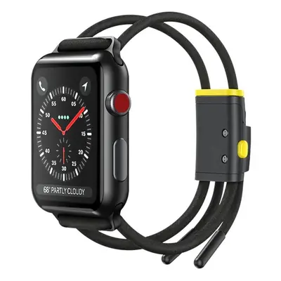 Apple Watch 3-6, SE (38 / 40 mm), textíl pótszíj, állítható, légáteresztő, Baseus Lets Go, feket