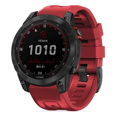 Garmin Fenix 5 / 6 / 6 Pro / 7, szilikon pótszíj, állítható, TP IconBand, piros