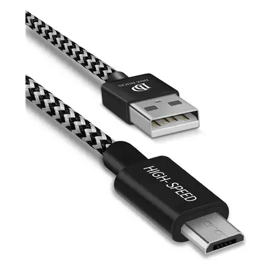 USB töltő- és adatkábel, microUSB, 100 cm, 2100 mA, cipőfűző minta, gyorstöltés, Dux Ducis K-ONE