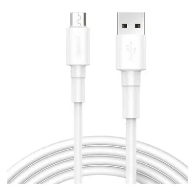 USB töltő- és adatkábel, microUSB, 100 cm, 2400 mA, törésgátlóval, Baseus Mini, CAMSW-02, fehér