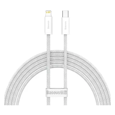 USB Type-C töltő- és adatkábel, Lightning, 200 cm, 20W, gyorstöltés, PD, cipőfűző minta, Baseus 