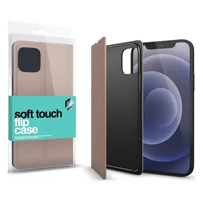 Apple iPhone XS Max, Oldalra nyíló tok, stand, Xprotector Soft Touch Flip, vörösarany