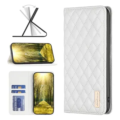 Huawei P60 / P60 Pro, Oldalra nyíló tok, stand, kártyatartóval, 3D rombusz minta, Wooze Pillow, 