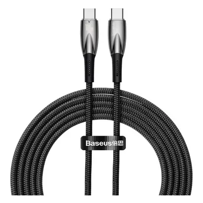 USB Type-C töltő- és adatkábel, USB Type-C, 200 cm, 5000 mA, 100W, törésgátlóval, gyorstöltés, P