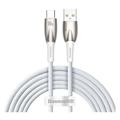 USB töltő- és adatkábel, USB Type-C, 200 cm, 6000 mA, 100W, törésgátlóval, gyorstöltés, Baseus G