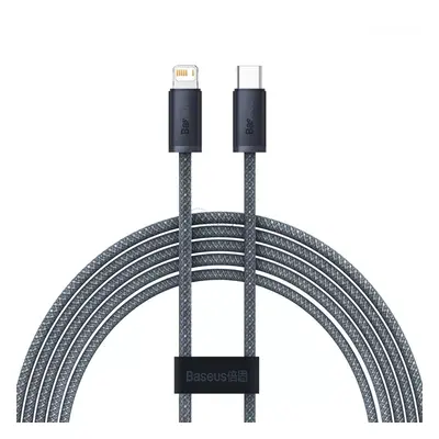 USB Type-C töltő- és adatkábel, Lightning, 200 cm, 20W, gyorstöltés, PD, cipőfűző minta, Baseus 