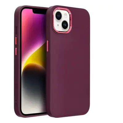 Motorola Moto G73 5G, Szilikon tok, közepesen ütésálló, fémhatású kamera keret, Frame Case, lila