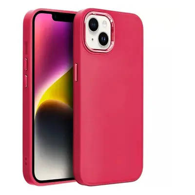 Motorola Moto G84, Szilikon tok, közepesen ütésálló, fémhatású kamera keret, Frame Case, magenta