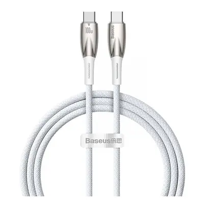 USB Type-C töltő- és adatkábel, USB Type-C, 100 cm, 5000 mA, 100W, törésgátlóval, gyorstöltés, P