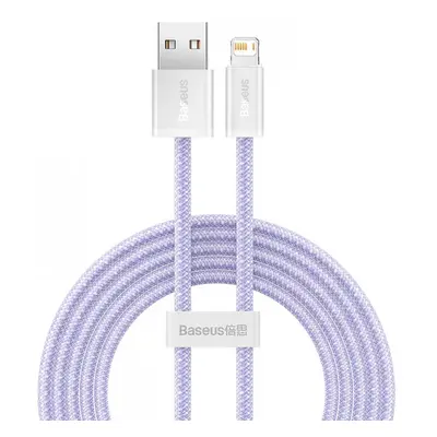 USB töltő- és adatkábel, Lightning, 200 cm, 2400 mA, 20W, gyorstöltés, cipőfűző minta, Baseus Dy