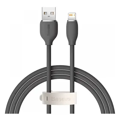 USB töltő- és adatkábel, Lightning, 120 cm, 2400 mA, gyorstöltés, Baseus Jelly Liquid Silica Gel