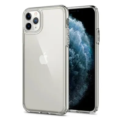 Apple iPhone 11 Pro, Műanyag hátlap védőtok + szilikon keret, Spigen Ultra Hybrid, átlátszó