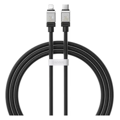 USB Type-C töltő- és adatkábel, Lightning, 100 cm, 2400mA, 20W, törésgátlóval, gyorstöltés, PD, 