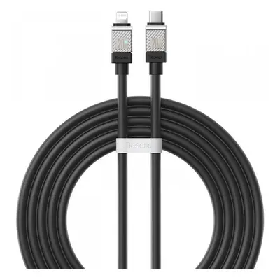 USB Type-C töltő- és adatkábel, Lightning, 200 cm, 2400mA, 20W, törésgátlóval, gyorstöltés, PD, 