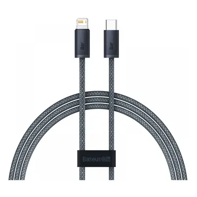 USB Type-C töltő- és adatkábel, Lightning, 100 cm, 20W, gyorstöltés, PD, cipőfűző minta, Baseus 