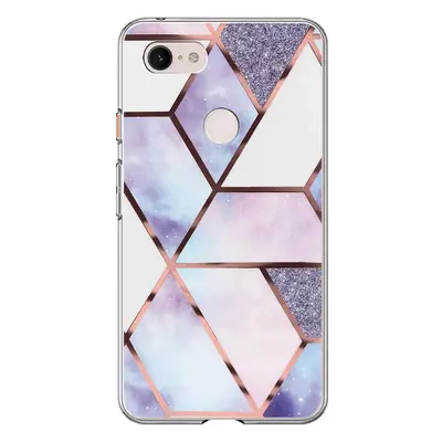 Samsung Galaxy A21s SM-A217F, Szilikon tok, sokszöges márvány minta, Wooze Geometric Marble, szí