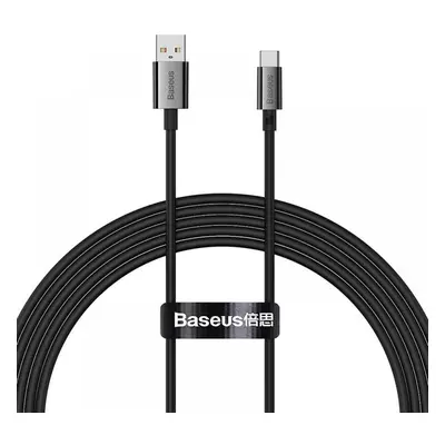 USB töltő- és adatkábel, USB Type-C, 200 cm, 6000mA, 100W, törésgátlóval, gyorstöltés, PD, QC, B