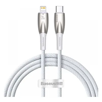 USB Type-C töltő- és adatkábel, Lightning, 100 cm, 2400mA, 20W, törésgátlóval, gyorstöltés, PD, 