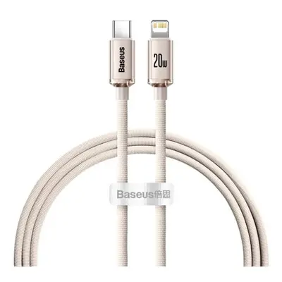 USB Type-C töltő- és adatkábel, Lightning, 120 cm, 20W, gyorstöltés, PD, cipőfűző minta, Baseus 