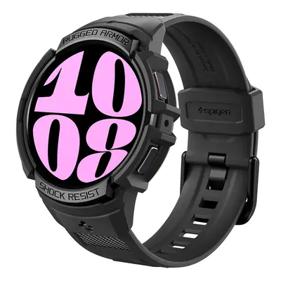 Samsung Galaxy Watch 6 (40mm) SM-R930 / R935, Szilikon védőkeret, ütésálló, szíjjal, Spigen Rugg