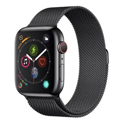 Apple Watch 1-6, SE (38 / 40 mm), fém pótszíj, milánói stílus, mágnes zárral, Devia Elegant, fek