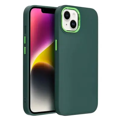 Realme C55, Szilikon tok, közepesen ütésálló, fémhatású kamera keret, Frame Case, zöld