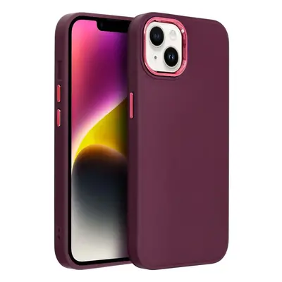 Apple iPhone 15 Pro Max, Szilikon tok, közepesen ütésálló, fémhatású kamera keret, Frame Case, l