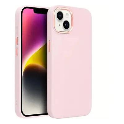 Realme C55, Szilikon tok, közepesen ütésálló, fémhatású kamera keret, Frame Case, rózsaszín