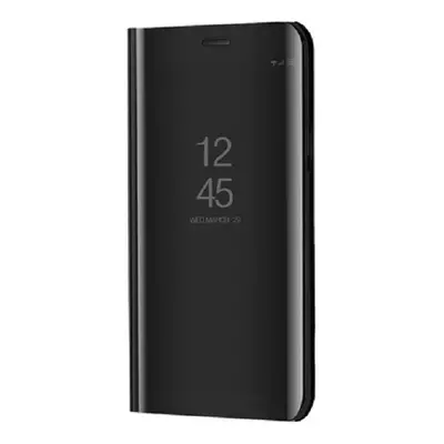 LG K52 / K62, Oldalra nyíló tok, hívás mutatóval, Smart View Cover, fekete (utángyártott)