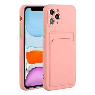 Huawei P40 Pro, Szilikon tok, kártyatartóval, Wooze Card Slot, rózsaszín