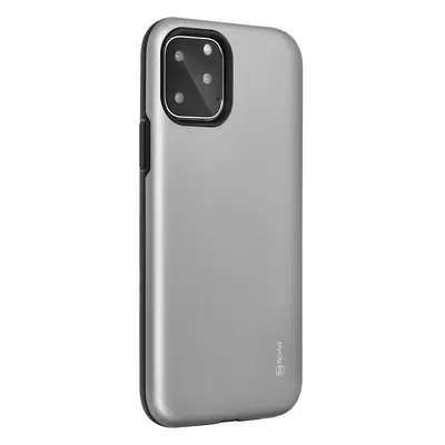 Huawei P40 Lite E, Szilikon tok, műanyag kerettel, közepesen ütésálló, Roar Rico Armor, szürke