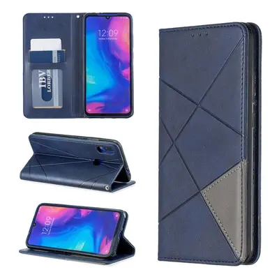 Samsung Galaxy A03s SM-A037F, Oldalra nyíló tok, stand, geometria minta, Wooze DesignBook, kék