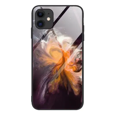 Xiaomi Redmi 8A, Szilikon védőkeret, edzett üveg hátlap, márvány minta, Wooze FutureCover, feket